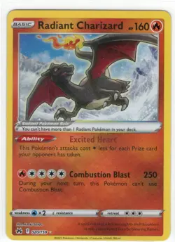 Radiant Charizard 020/159 Radiant Rare Crown Zenith Pokemon TCG Near Mint - Image 1