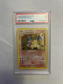1999 Pokemon Base Set Charizard #4/102 Holo Rare PSA 1 NM - Image 1