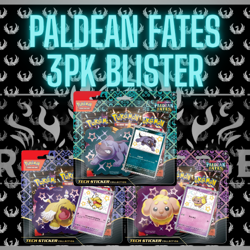 #001 - Paldean Fates 3 Pk Blister pokemon Sealed: Ebay Live - Image 1