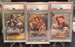 2026 One Piece Tin Pack Vol. 2 Sequential PSA 10 Promo Set - Ace, Sabo, Luffy - Image 1
