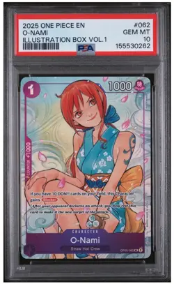 PSA 10 O-Nami (Illustration Box Vol.1) OP05-062 One Piece Promotion Cards Foil - Image 1