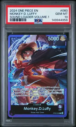 2024 One Piece Promos Monkey D. Luffy Sound Loader Volume.1 PSA 10 #060 - Image 1