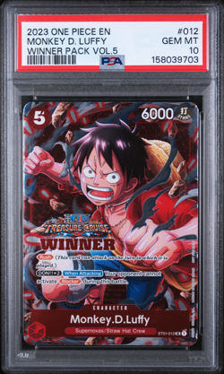 Monkey D Luffy 2023 Winner Pack Vol 5 #ST01-012 EN PSA 10 - Image 1