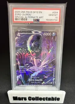 2025 ONE PIECE ST18-004 ZORO JUUROU OP12 LEGACY OF THE MASTER SP PSA 10 GEM MINT - Image 1