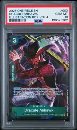 Dracule Mihawk PSA10 2025 One Piece Promos Illustration Box Vol.4 #003 - Image 1
