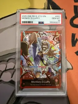 One Piece - ST21-EX Gear 5 Monkey.D.Luffy Red Leader Alt Art ST21-001 PSA 10 *1 - Image 1