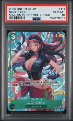 Nico Robin PSA10 2025 One Piece Japanese Mini-Tin Pack Set Vol.2-Bisai #111 - Image 1