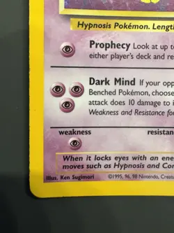 Hypno | Rare | 8/62 | Fossil | Holo | MP+ | Vintage 1999 | WOTC Pokemon Card - Image 5