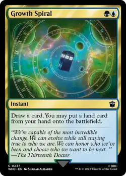 Growth Spiral NM Doctor Who MTG Magic the Gathering Gold English Card - Image 1