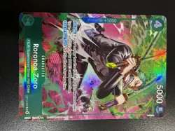 Bandai One Piece Card Game Roronoa Zoro OP13-037 R Foil Alt Art ENG - Image 1