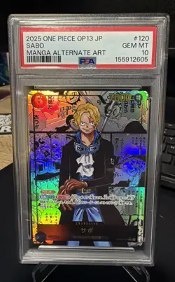 PSA 10 Sabo OP13-120 SEC Manga Alt Art Carrying on His Will ONE PIECE Card Japan - Image 1