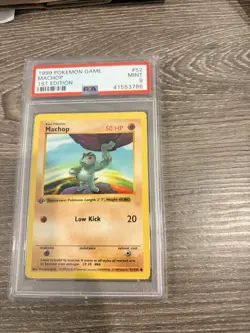 1999 Pokemon #52 Machop 1st Edition - Graded Card PSA 9 - Image 1