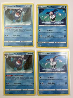 4 Card Lot GALARIAN MR. RIME & MR. MIME Pokemon TCG Common - Image 1