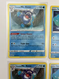 4 Card Lot GALARIAN MR. RIME & MR. MIME Pokemon TCG Common - Image 2