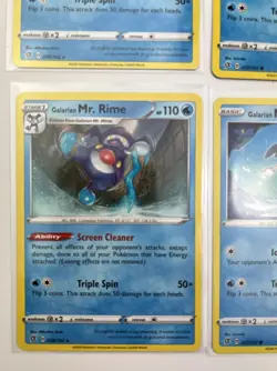 4 Card Lot GALARIAN MR. RIME & MR. MIME Pokemon TCG Common - Image 5