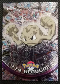 2000 Topps Chrome Pokemon Series 1 #74 Geodude Base Card Perfect Corners - Image 1