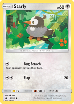 Starly 81/111 C Crimson Invasion LP Pokemon - Image 4