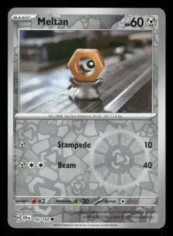 Meltan 102/142 C Stellar Crown Reverse Holo NM/M Pokemon - Image 1