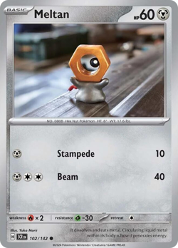 Meltan 102/142 C Stellar Crown Reverse Holo NM/M Pokemon - Image 4