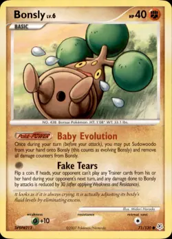 Pokemon Card - Bonsly Diamond and Pearl 71/130 Common - Image 1