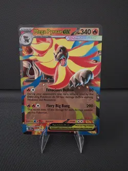 Mega Pyroar Ex 015/086 Holo Me04: Chaos Rising Pokemon TCG NM/MINT - Image 1