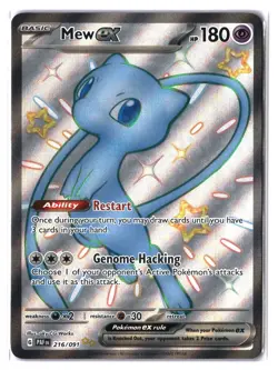 Pokemon TCG: Paldean Fates Mew ex #216 PAF Shiny Ultra Rare EN - Image 1