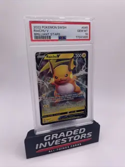 2022 Pokemon Brilliant Stars RAICHU V #045 Alt Art Holo PSA 10 Gem Mint - Image 1