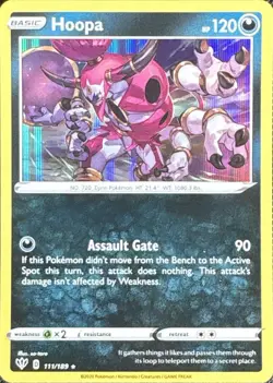 Hoopa 111/189 Holo Rare Darkness Ablaze Pokemon Reverse Holo Near Mint - Image 1