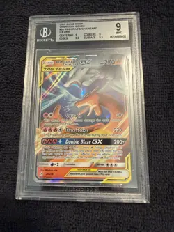 Pokemon BGS 9 Reshiram & Charizard GX TAG TEAM Full Art Holo 20/214 2019 - Image 1