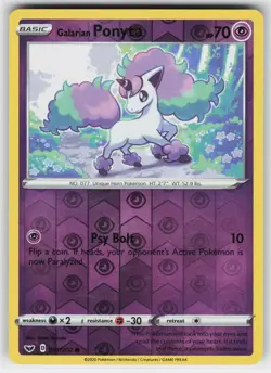 Galarian Ponyta 081 Reverse Holo 202 C Sword & Shield Pokemon Lightly Played - Image 1
