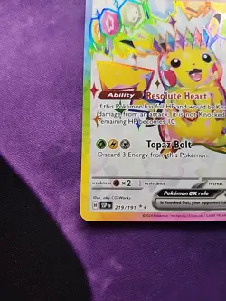 Pokemon TCG Pikachu EX Ultra Rare Holo Card 219/191 Surging Sparks - Image 4
