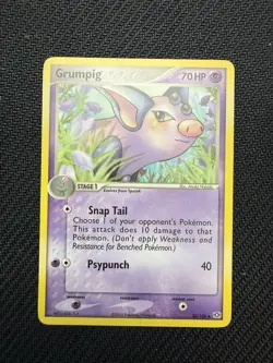 Pokemon Grumpig 30/106 EX Emerald Reverse Holo LP Vintage 2005 - Image 1