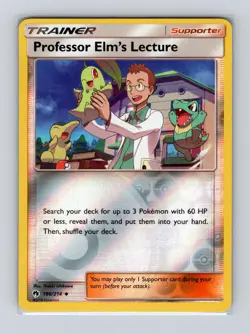Professor Elm's Lecture 188/214 Uncommon Lost Thunder Pokemon Reverse Holo NM/M - Image 1