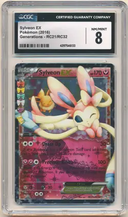 2016 Pokemon Generations Radiant Collection Sylveon EX #RC21 CGC 8 NM/MINT - Image 1
