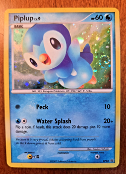🌀 FART SWIRL 🌀Pokemon Piplup DP03 Diamond & Pearl Promo Holo MP -- READ DESC - Image 1