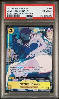2025 ONE PIECE PROMOS ILLUSTRATION BOX EX #105 JEWELRY BONNEY PSA 10 - Image 1