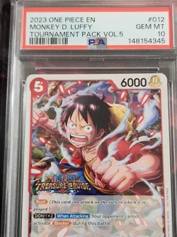 2023 One Piece English Monkey D. Luffy 012 Tournament Pack Vol. 5 PSA 10 - Image 2