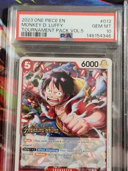 2023 One Piece English Monkey D. Luffy 012 Tournament Pack Vol. 5 PSA 10 - Image 5