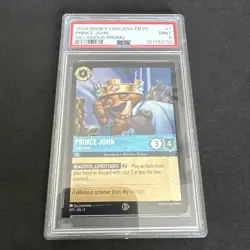 Prince John 2024 Disney Lorcana Villainous Promo Gold Lover # 1/P2 PSA 9 MINT - Image 1