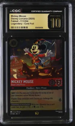 Mickey Mouse 111/204 Cold Foil Fabled Disney Lorcana CGC 10 Pristine - Image 1