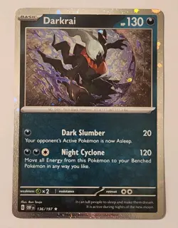 Darkrai 136/197 Cosmos Holo Rare Promo Pokemon Card + Code Ob Flames Triple Tin - Image 1