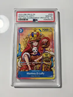 PSA 10 Gem Mint King Luffy Promo 2nd Anniversary Set English One Piece Card - Image 1