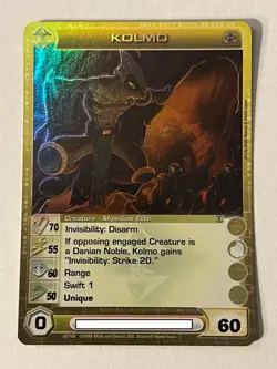 Chaotic 33/100 Kolmo Super Rare Holo Foil Card Max Courage Wisdom Speed - Image 1