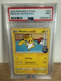 Pikachu On The Ball PSA 9 #001 Futsal Promo Mint Graded Card - Image 1