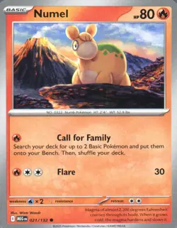 Numel 021/132 Common Mega Evolution Pokemon Near Mint - Image 1