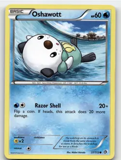 OSHAWOTT 37/113 COMMON LEGENDARY TREASURES POKEMON LIGHTLY PLAYED - Image 1
