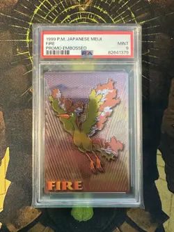 Pokemon Japanese Fire Embossed Meiji Promo PSA 9 - Image 1