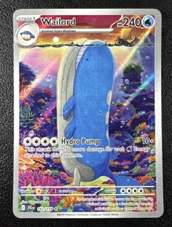 Pokemon: Wailord Illustration Rare IR Full Art Holo 162/159 Journey Together - Image 1