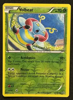 2015 Volbeat 17/160 Pokemon Reverse Holo Common Primal Clash Pokemon - Image 1