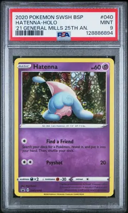POKEMON PROMO #040 HATENNA HOLO 2021 GENERAL MILLS PSA 9 2020 25TH ANNIVERSARY - Image 1